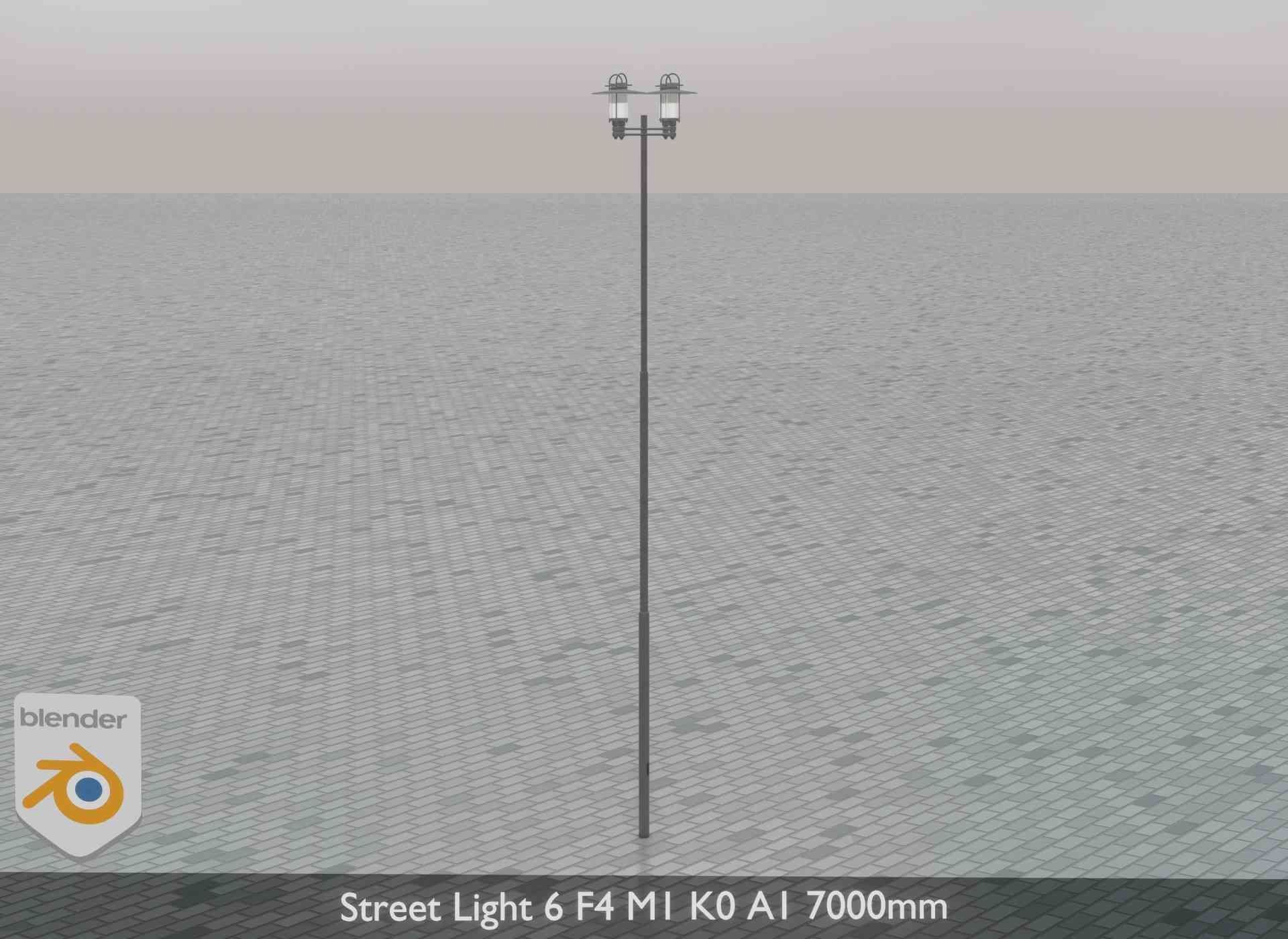 Street Light 6 F4 M1 K0 A1 7000mm Low-poly 3D model_37