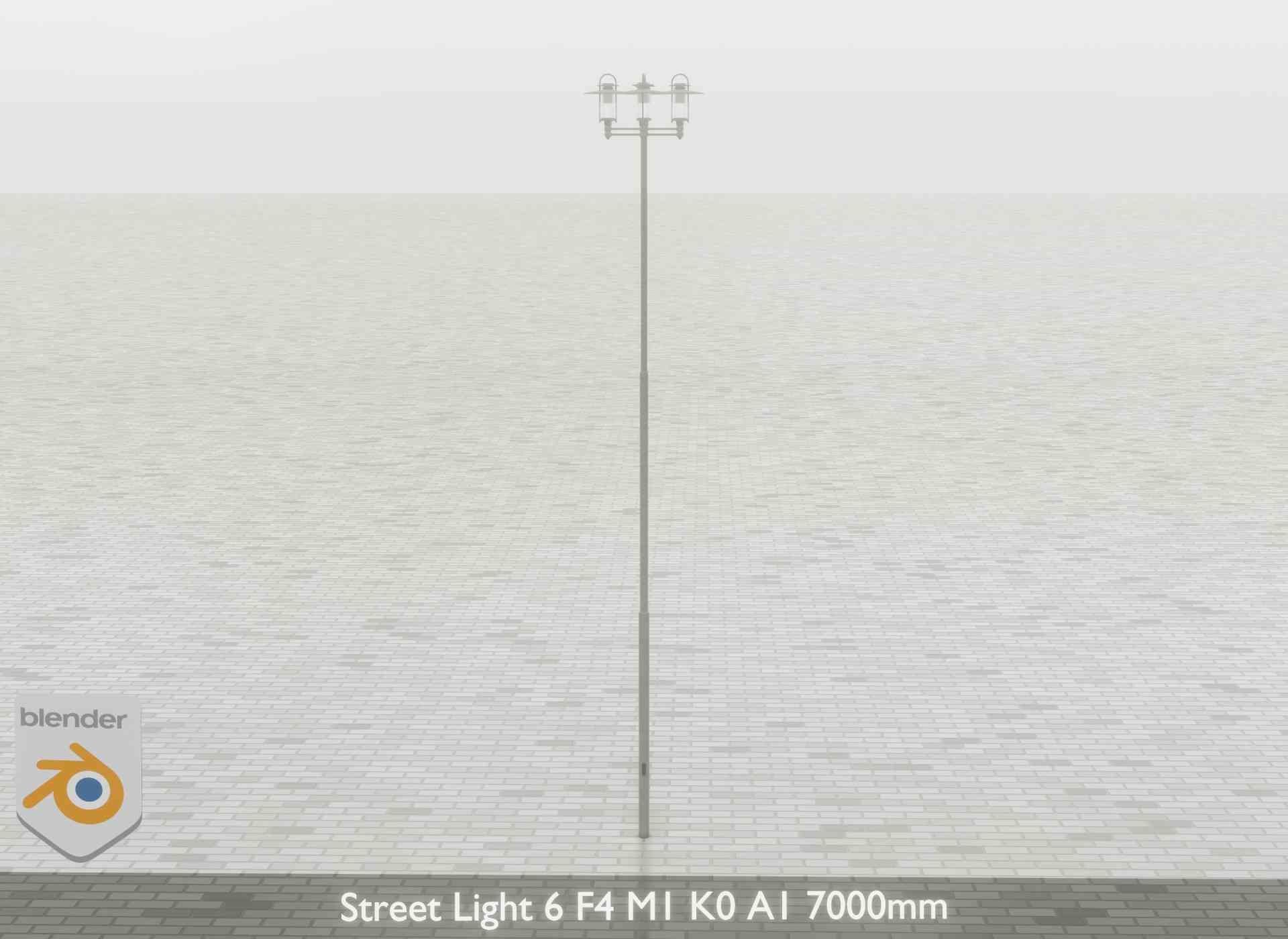 Street Light 6 F4 M1 K0 A1 7000mm Low-poly 3D model_30