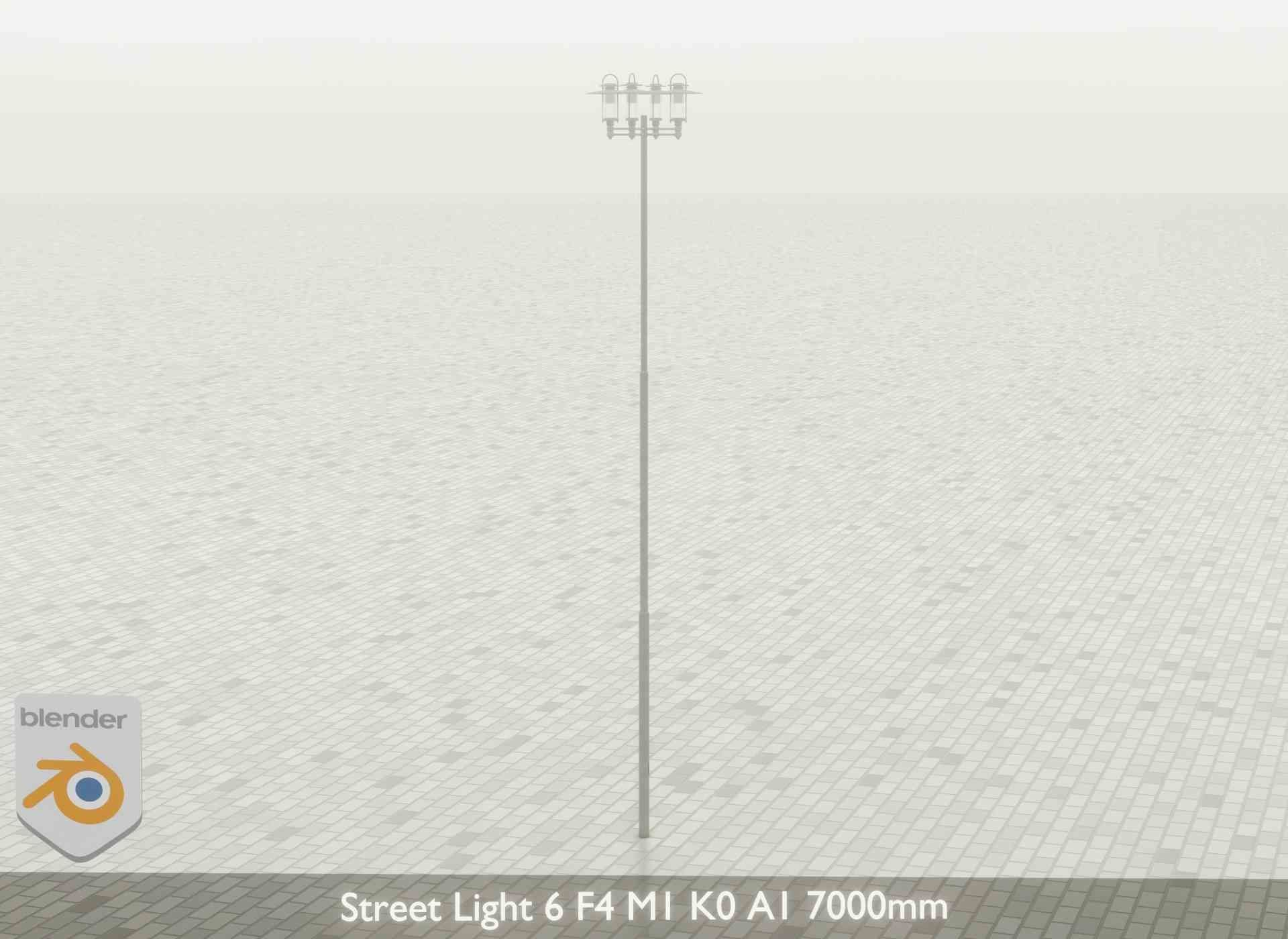 Street Light 6 F4 M1 K0 A1 7000mm Low-poly 3D model_26