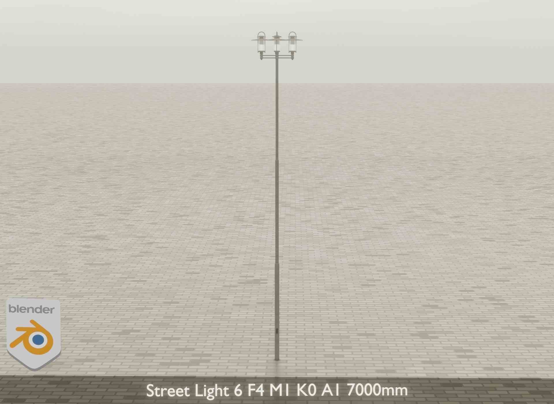 Street Light 6 F4 M1 K0 A1 7000mm Low-poly 3D model_20