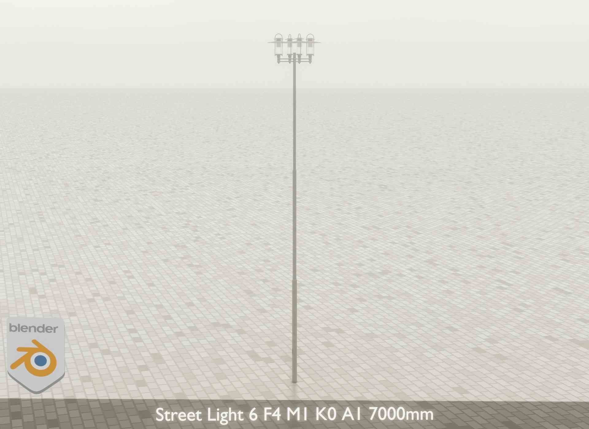 Street Light 6 F4 M1 K0 A1 7000mm Low-poly 3D model_24