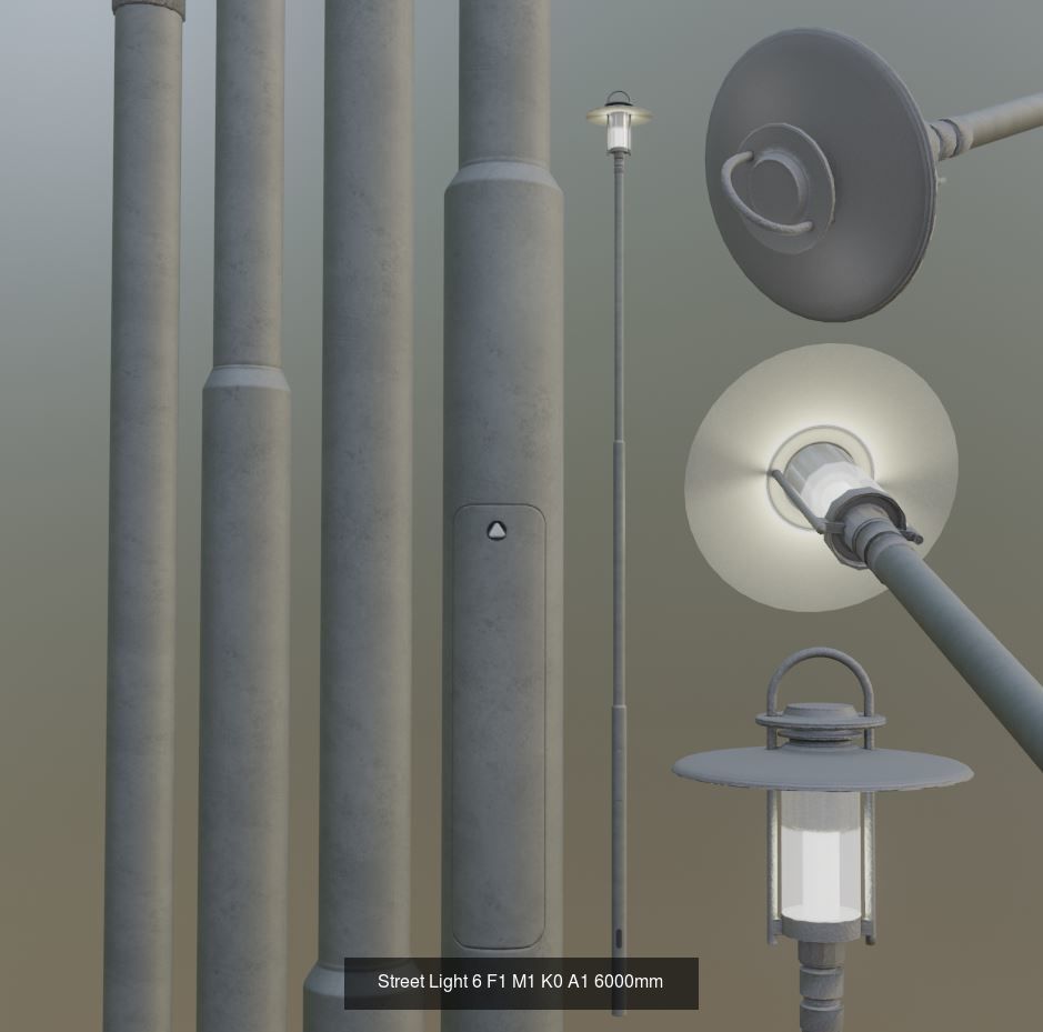 Street Light 6 Package 3D Model Collection_3