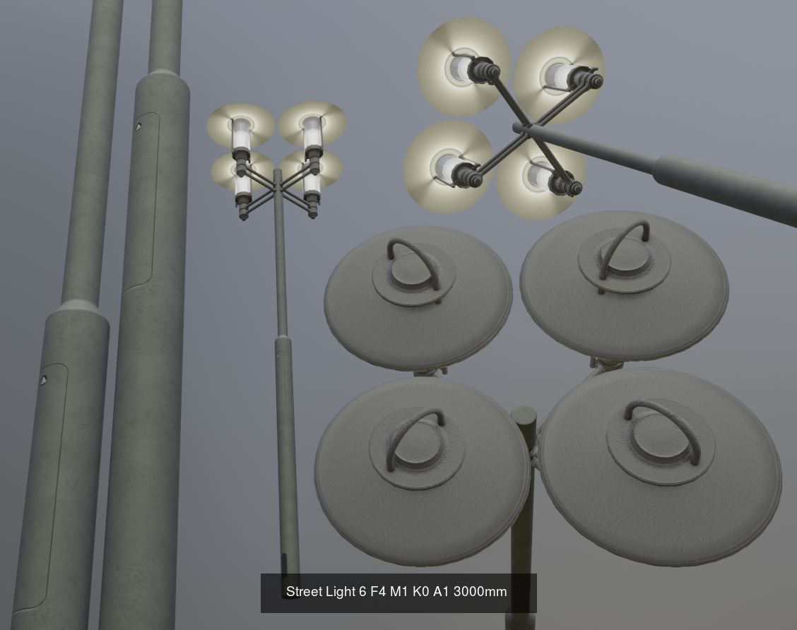 Street Light 6 Package 3D Model Collection_9