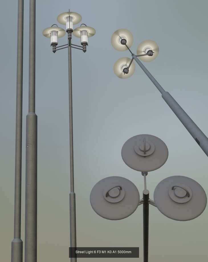Street Light 6 Package 3D Model Collection_7