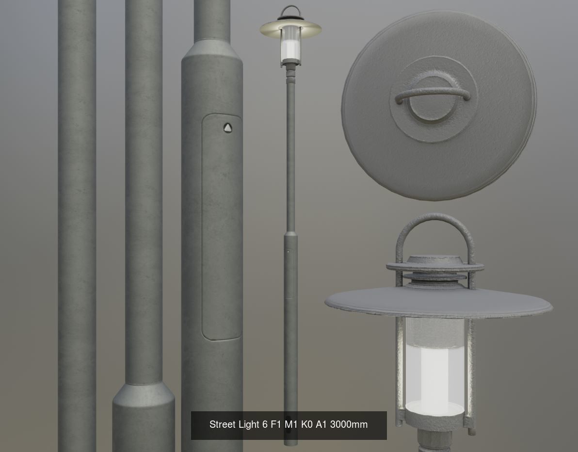 Street Light 6 Package 3D Model Collection_1