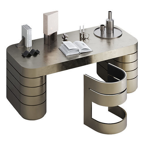 WORKPLACE GAE Chair and FRANK Table by JORIS POGGIOLI 3D model
