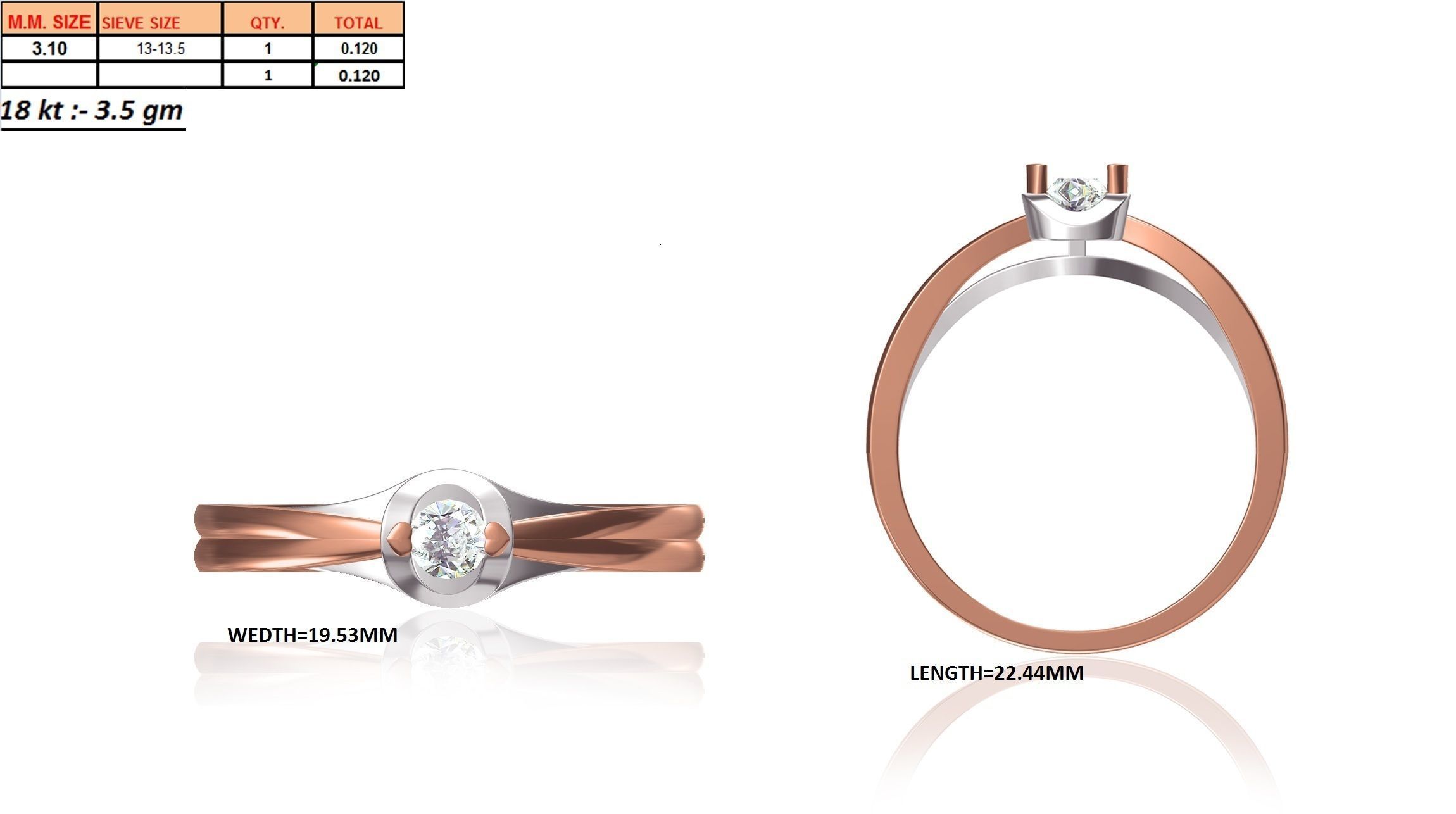 Women Solitaire Engagement Ring STL OBJ FBX Renders Details 3D print model_24