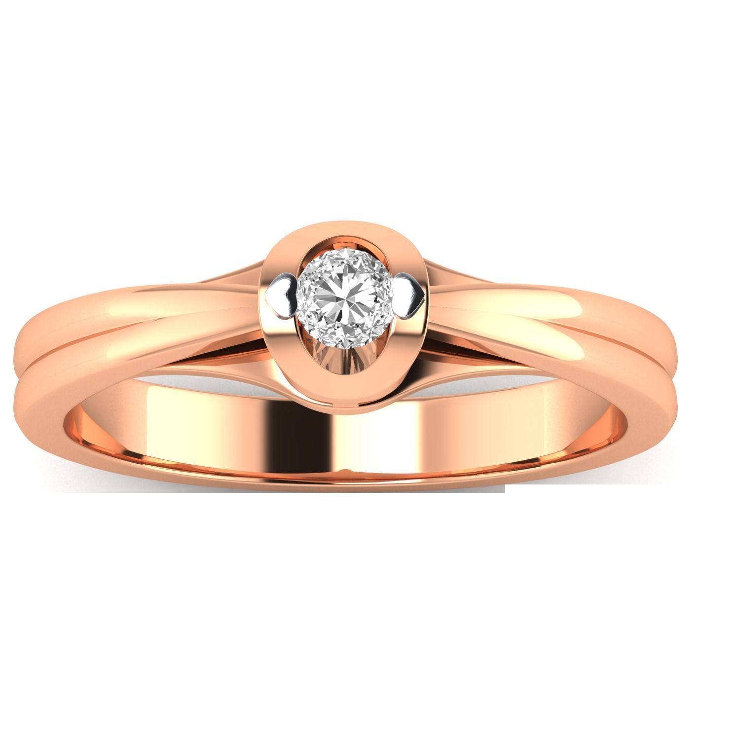 Women Solitaire Engagement Ring STL OBJ FBX Renders Details 3D print model_7