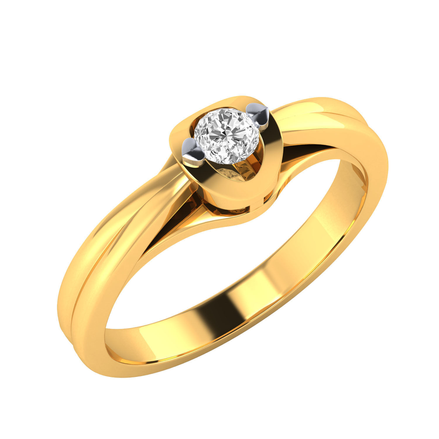 Women Solitaire Engagement Ring STL OBJ FBX Renders Details 3D print model_18