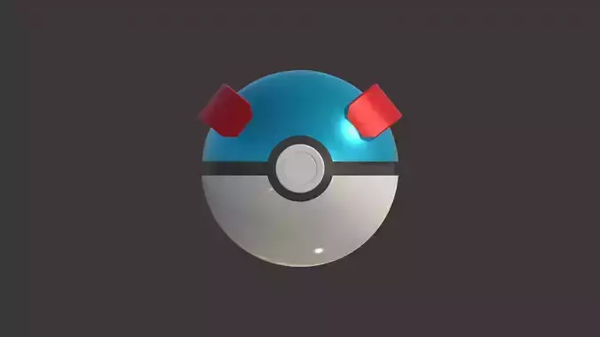 Pokeball blue model3D 