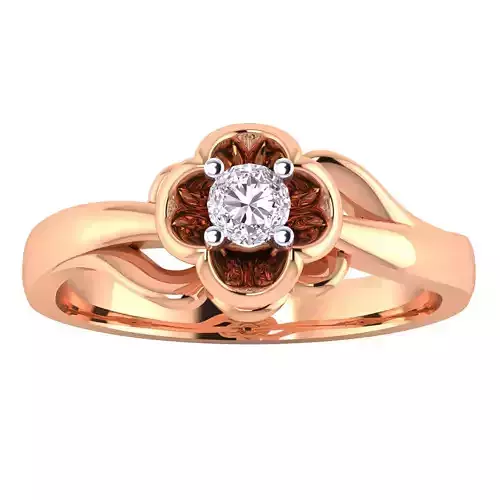 Women Solitaire Engagement Ring STL OBJ FBX Renders Details