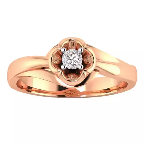 Women Solitaire Engagement Ring STL OBJ FBX Renders Details