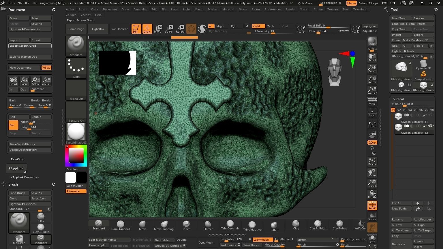 Skull Ring NO6 3D print model_22