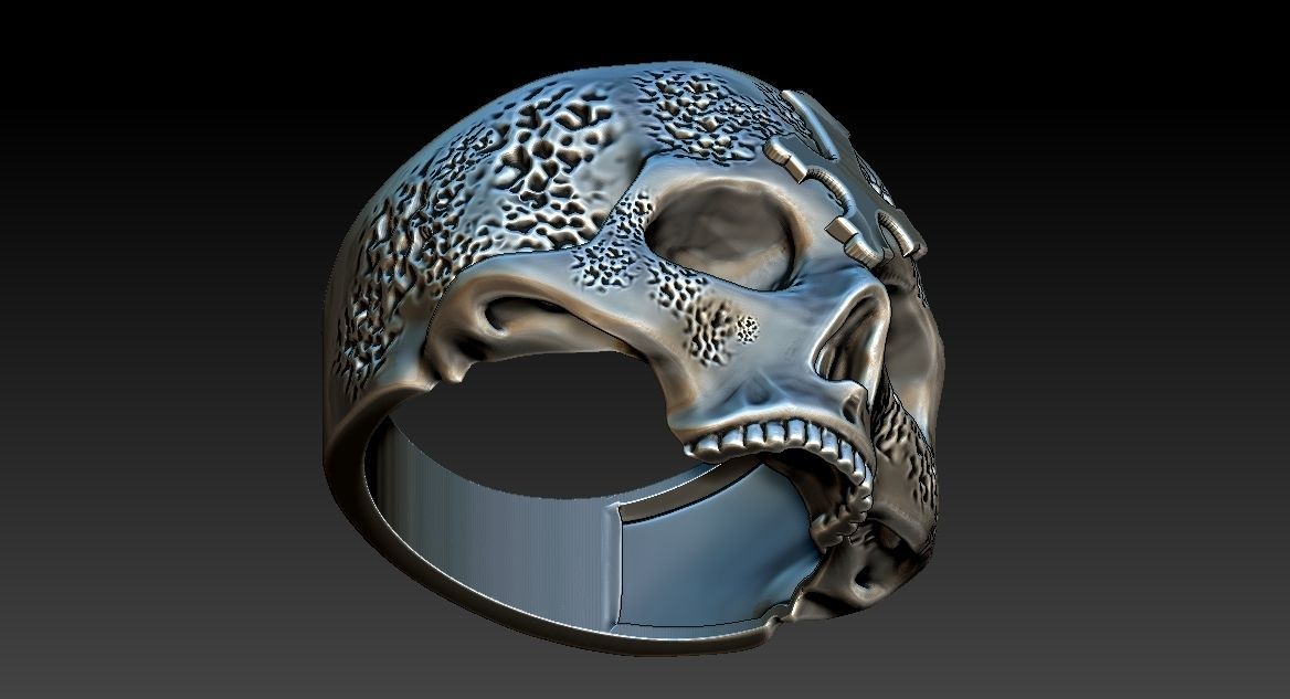 Skull Ring NO6 3D print model_17