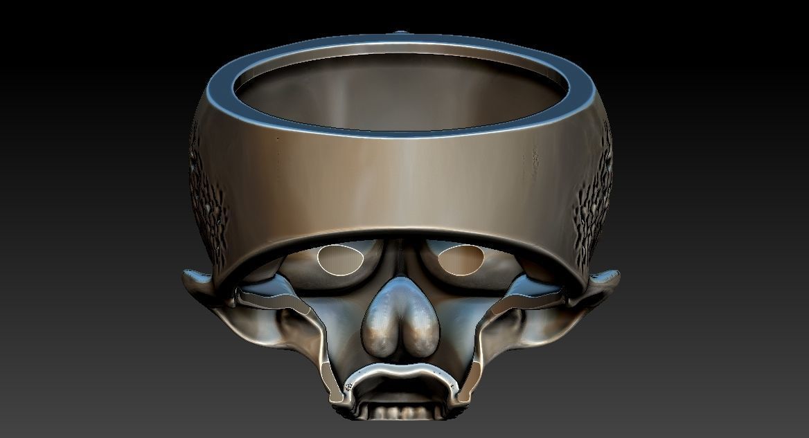 Skull Ring NO6 3D print model_15