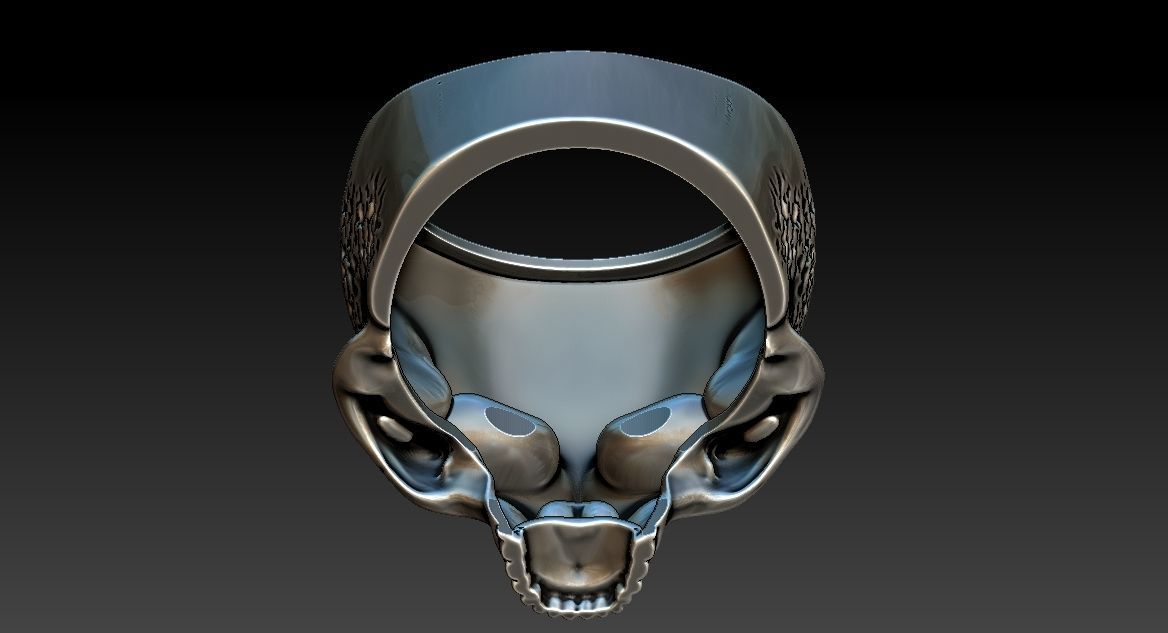 Skull Ring NO6 3D print model_19