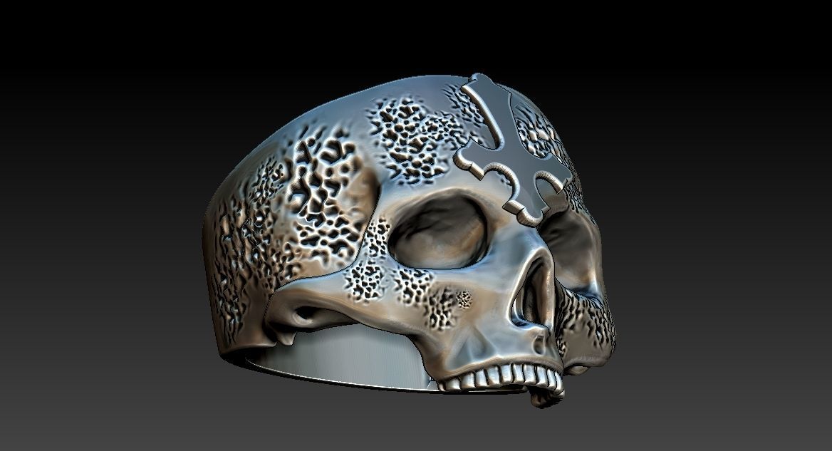 Skull Ring NO6 3D print model_20