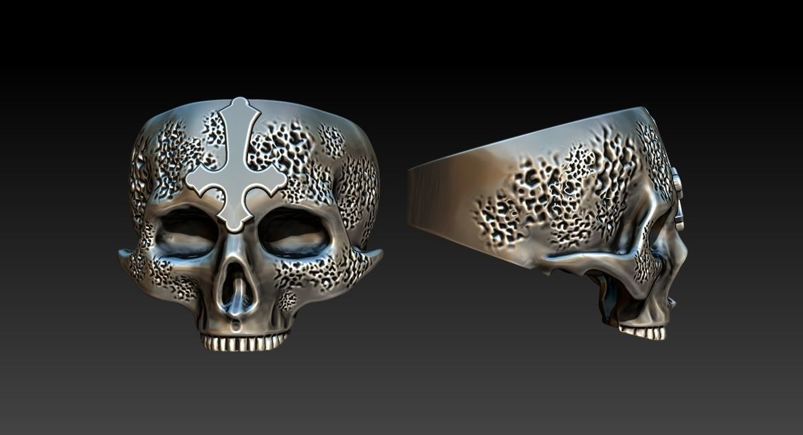 Skull Ring NO6 3D print model_18