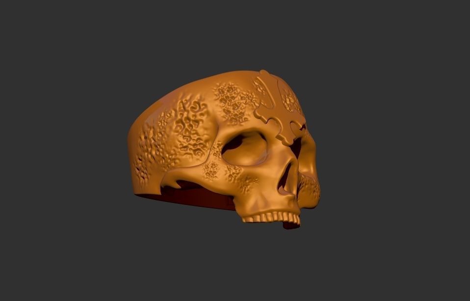 Skull Ring NO6 3D print model_12