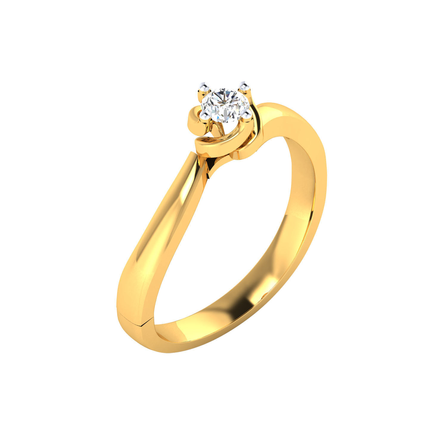 Women Solitaire Engagement Ring STL OBJ FBX Renders Details 3D print model_18