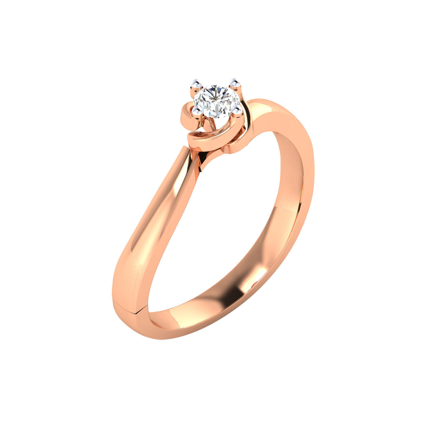 Women Solitaire Engagement Ring STL OBJ FBX Renders Details 3D print model_3