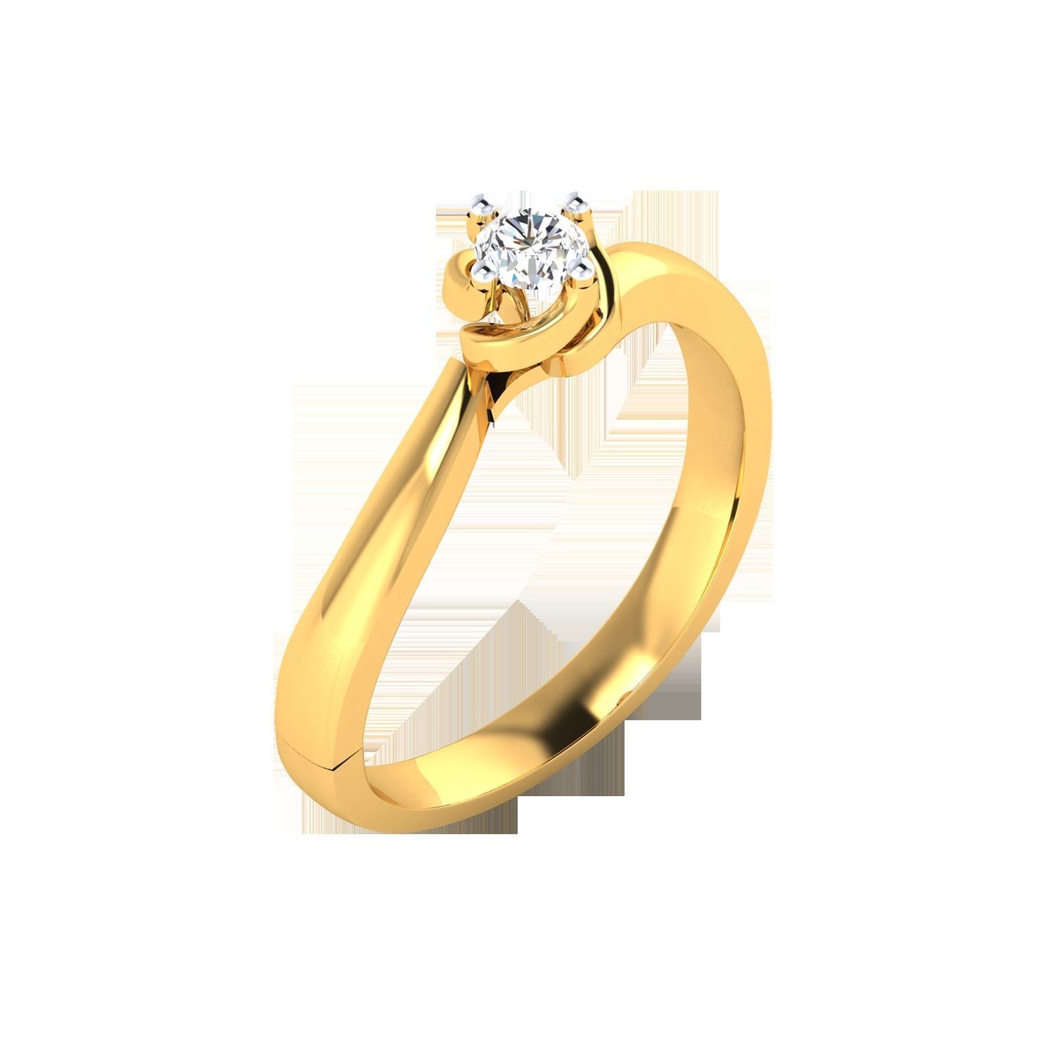 Women Solitaire Engagement Ring STL OBJ FBX Renders Details 3D print model_19