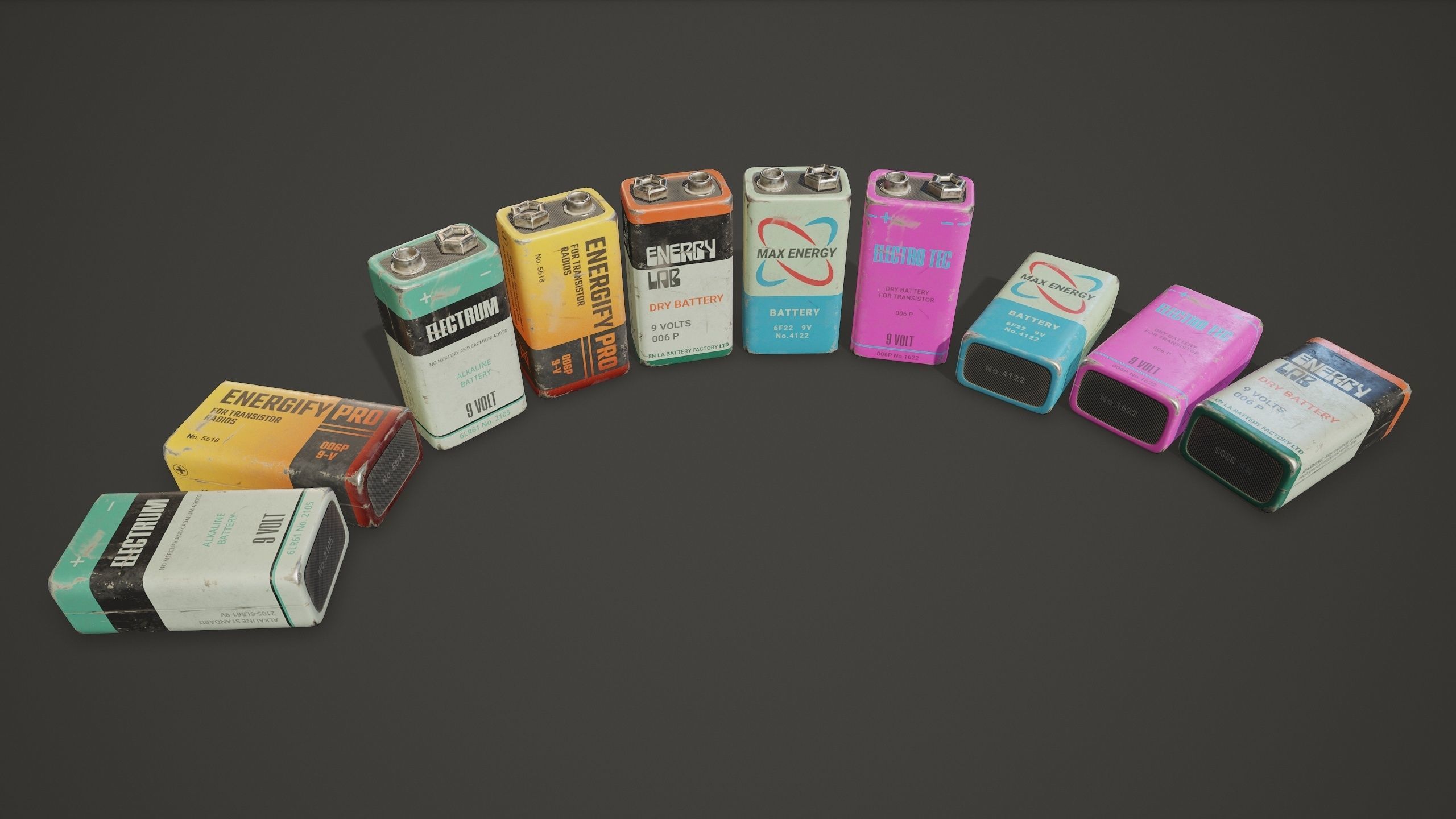 Battery PP3 9v - PBR Game Ready Low-poly 3D model_1
