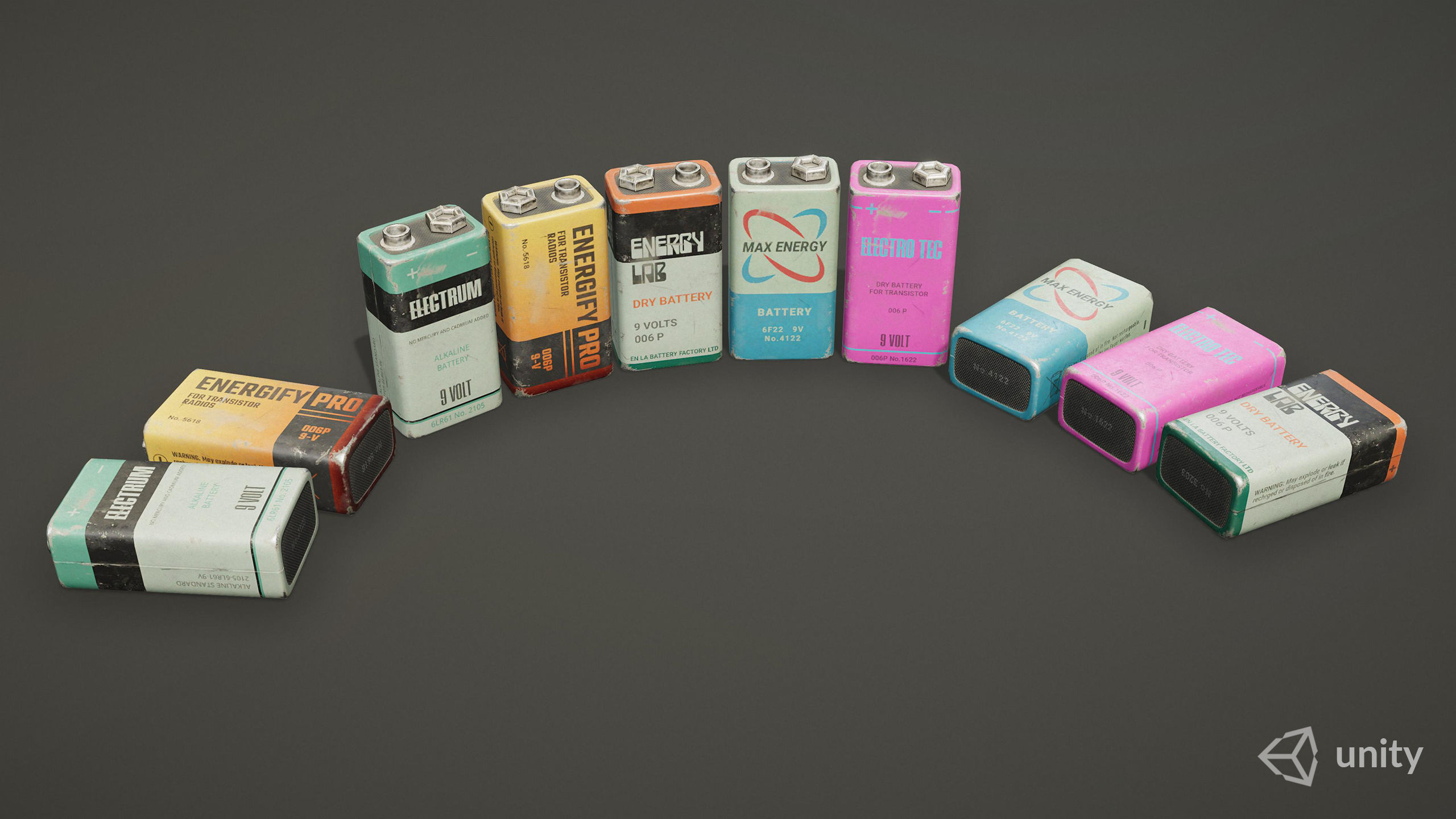 Battery PP3 9v - PBR Game Ready Low-poly 3D model_3