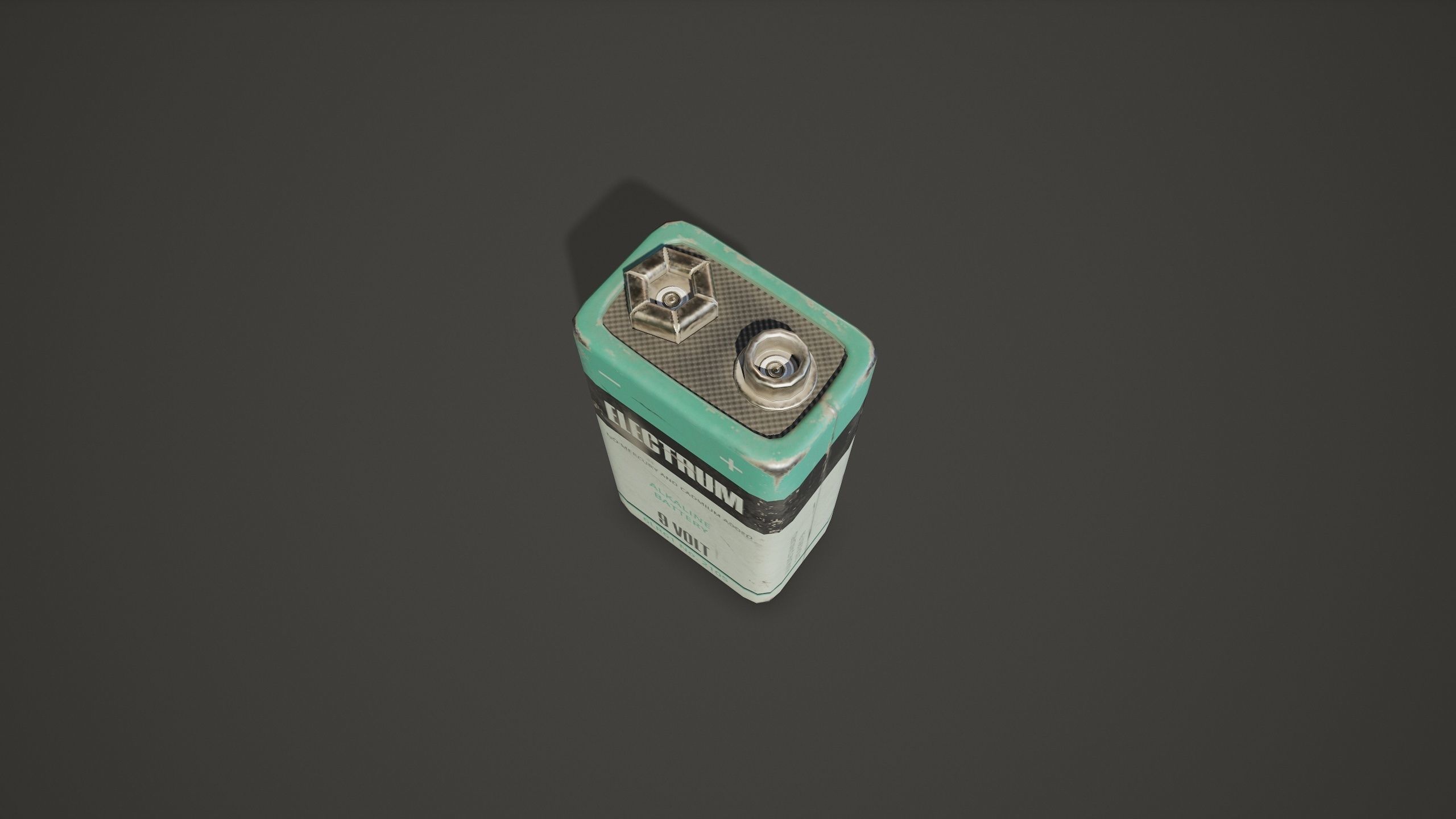 Battery PP3 9v - PBR Game Ready Low-poly 3D model_13
