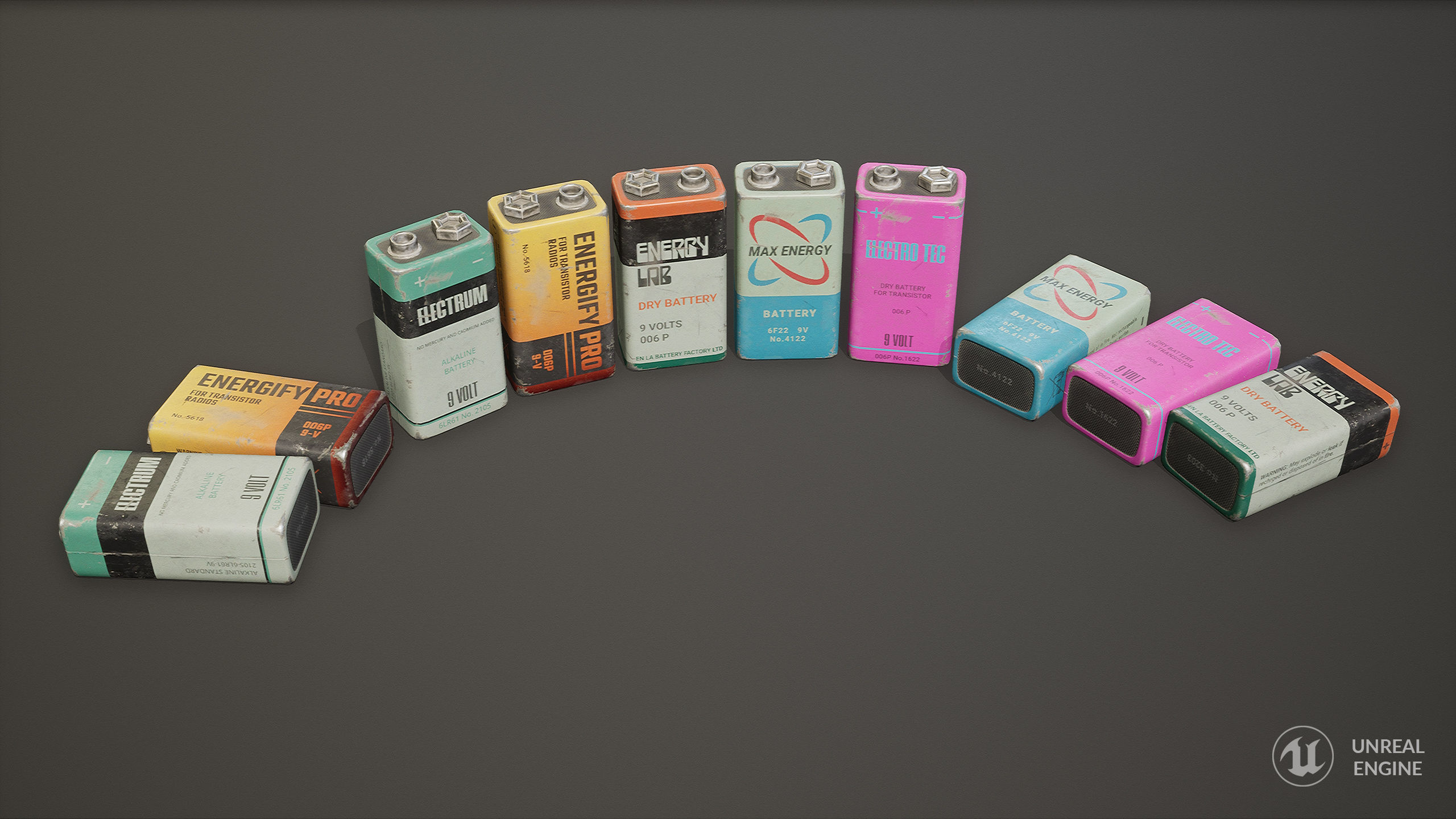Battery PP3 9v - PBR Game Ready Low-poly 3D model_2