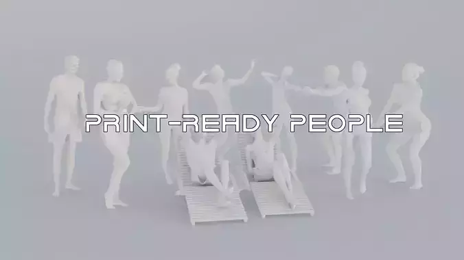 10X Beach People Realistic Scans Figures Crowds
