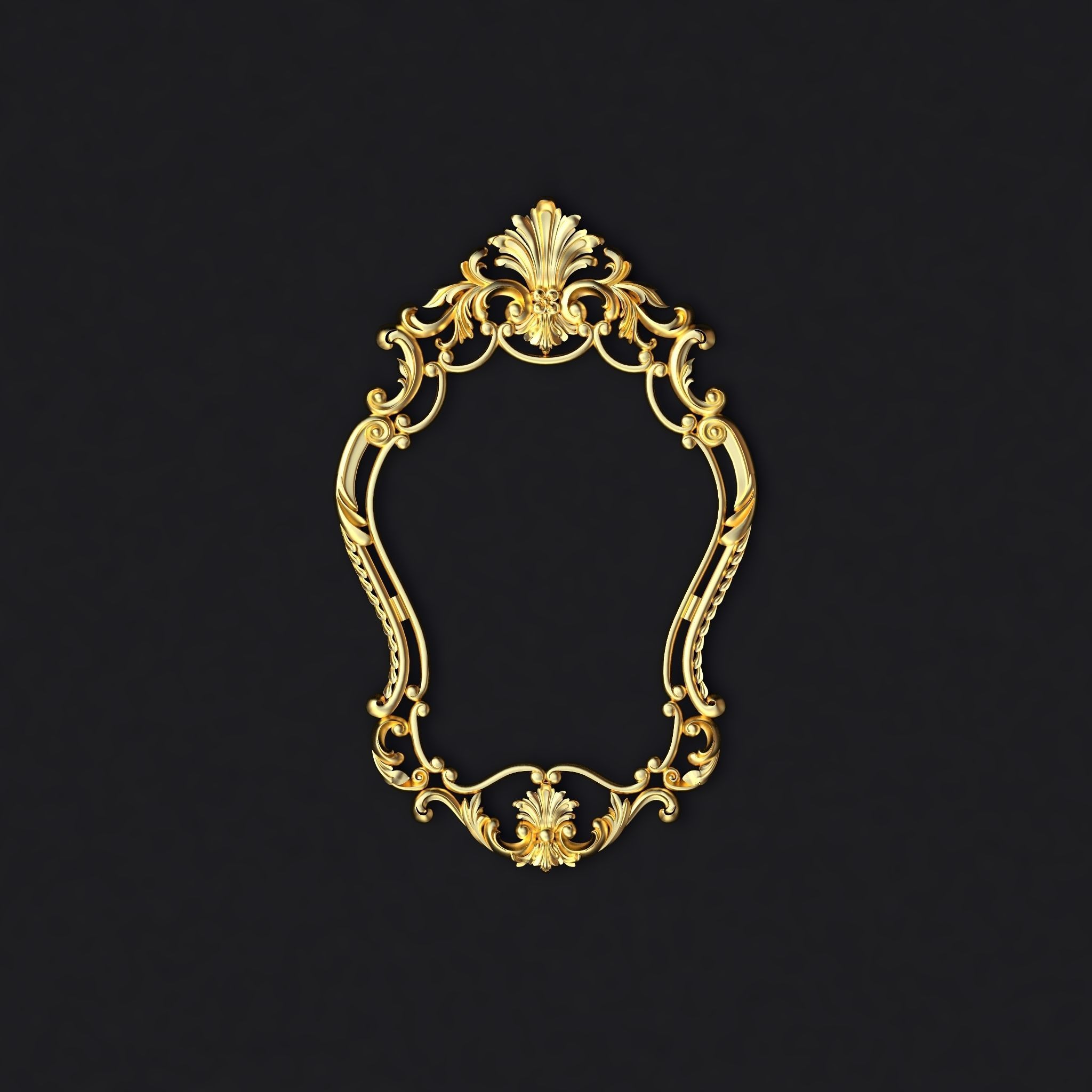 dressing table with mirror set 3D model_6