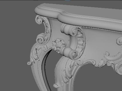 dressing table with mirror set 3D model_11