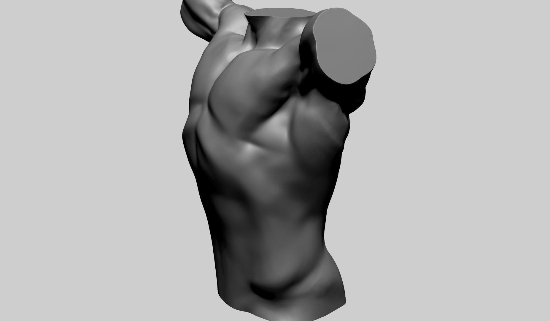 Base Male Torso A 3D model_7