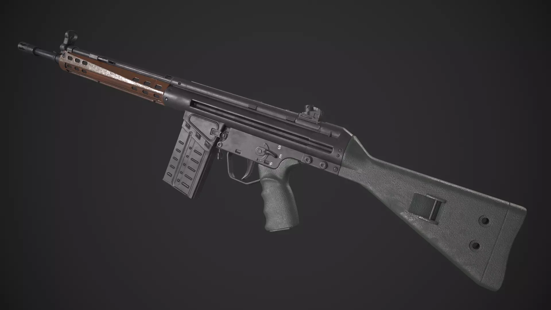 Heckler and Koch Gewehr 3 A3 Low-poly 3D model_0