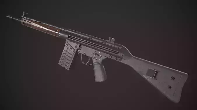 Heckler and Koch Gewehr 3 A3 Low-poly 3D model