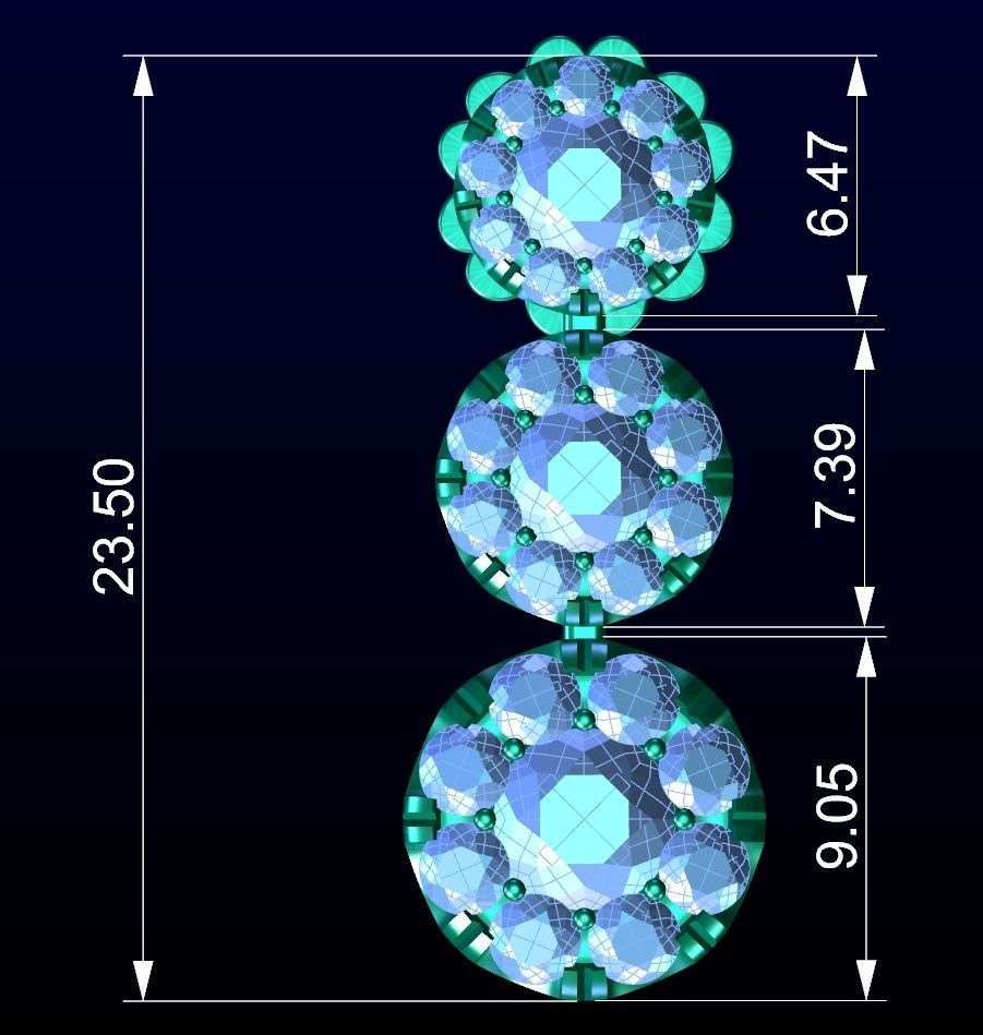 Halo Dangle Earrings 3D print model_4