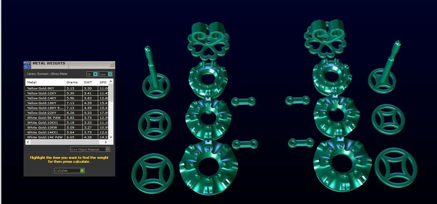 Halo Dangle Earrings 3D print model_3