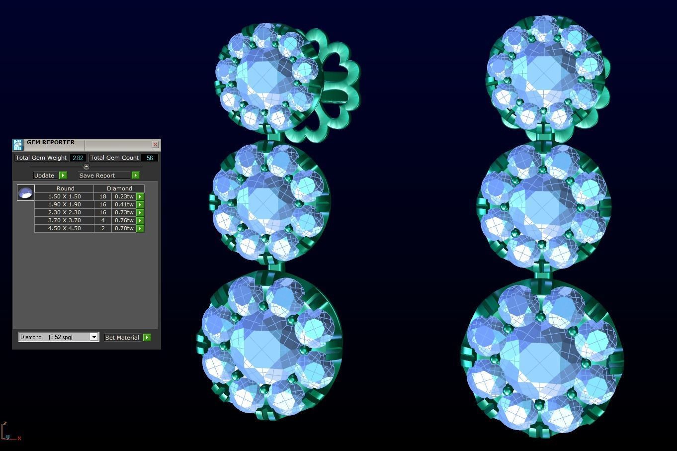 Halo Dangle Earrings 3D print model_7