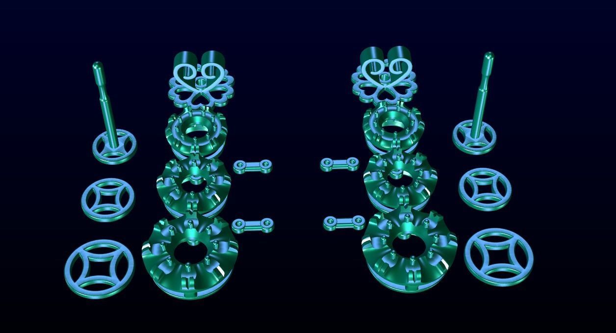 Halo Dangle Earrings 3D print model_2