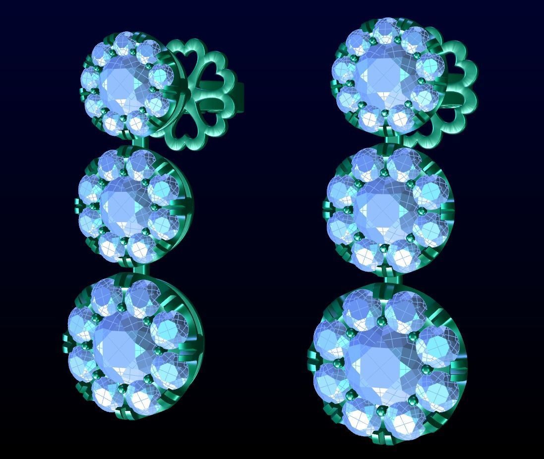 Halo Dangle Earrings 3D print model_6