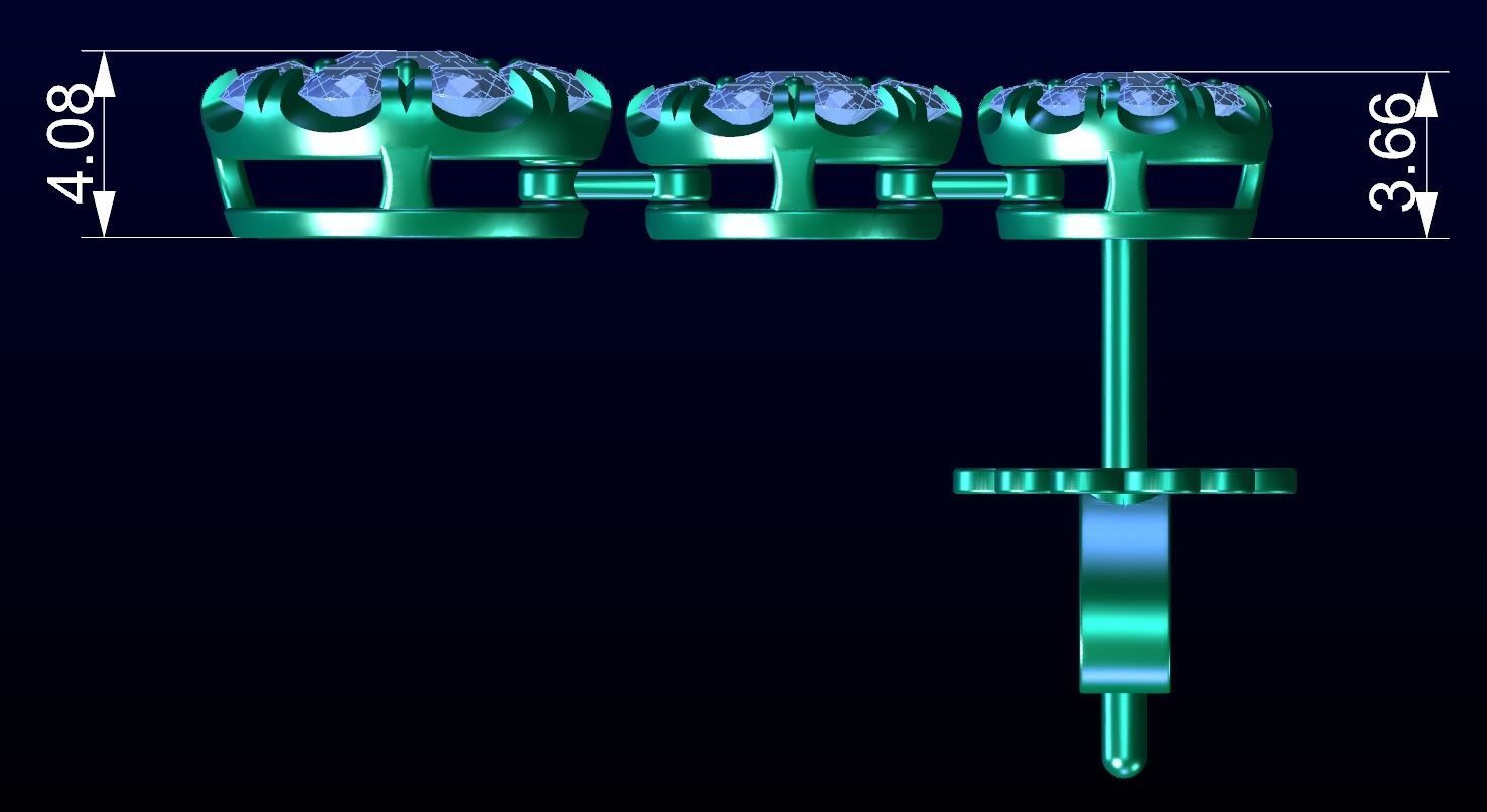 Halo Dangle Earrings 3D print model_5