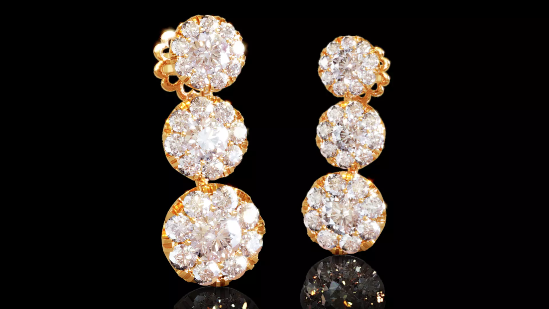 Halo Dangle Earrings 3D print model_0