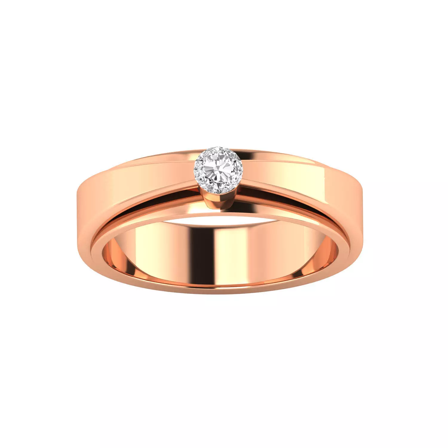 Women Solitaire Engagement Ring STL OBJ FBX Renders Details 3D print model_0