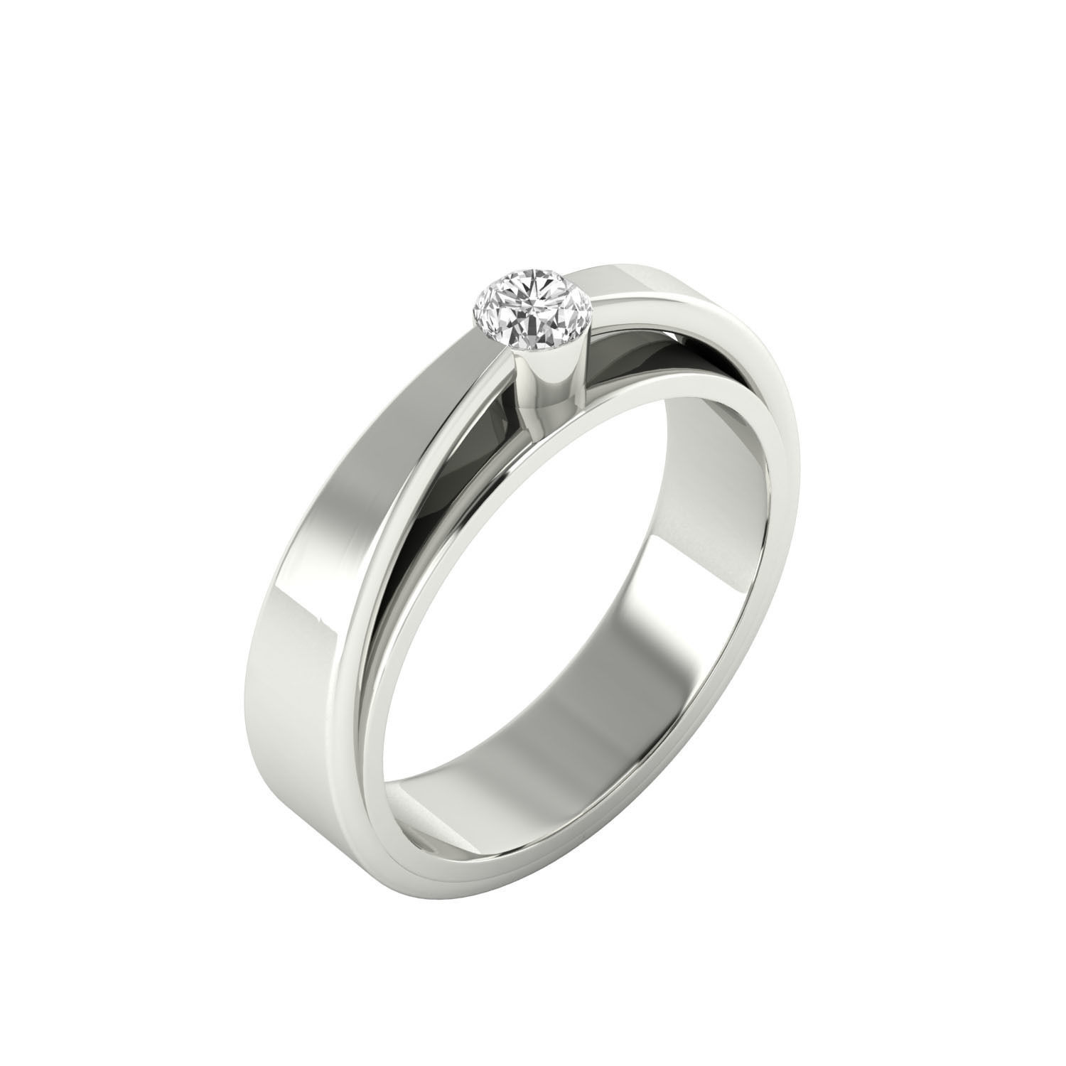 Women Solitaire Engagement Ring STL OBJ FBX Renders Details 3D print model_8