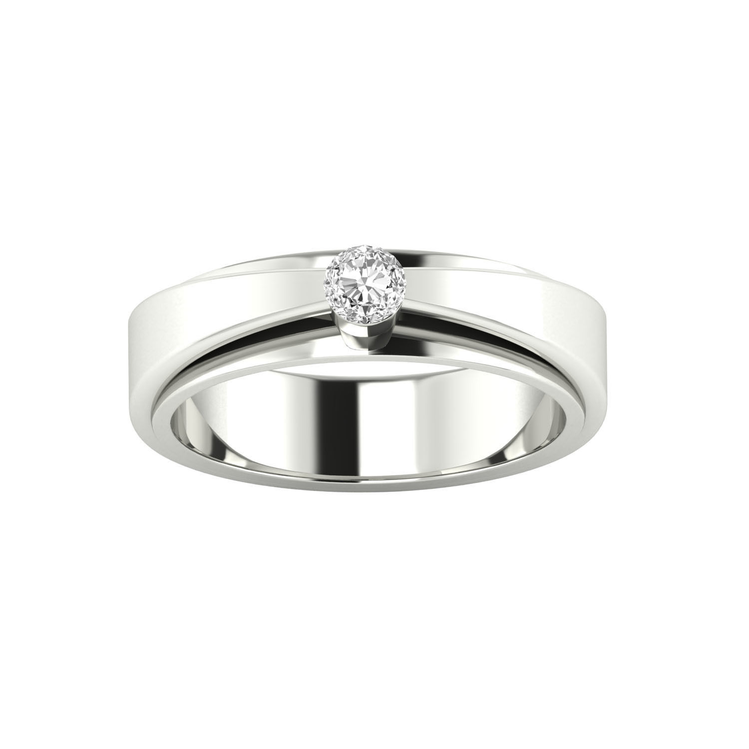 Women Solitaire Engagement Ring STL OBJ FBX Renders Details 3D print model_12