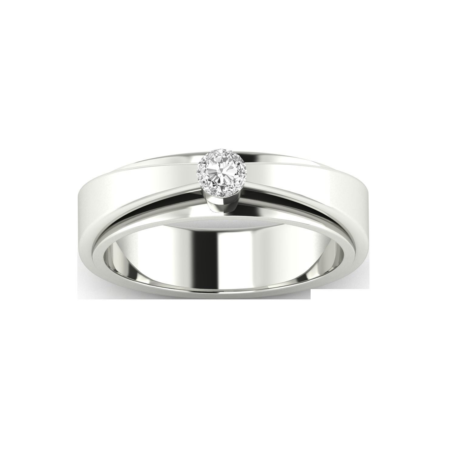 Women Solitaire Engagement Ring STL OBJ FBX Renders Details 3D print model_13