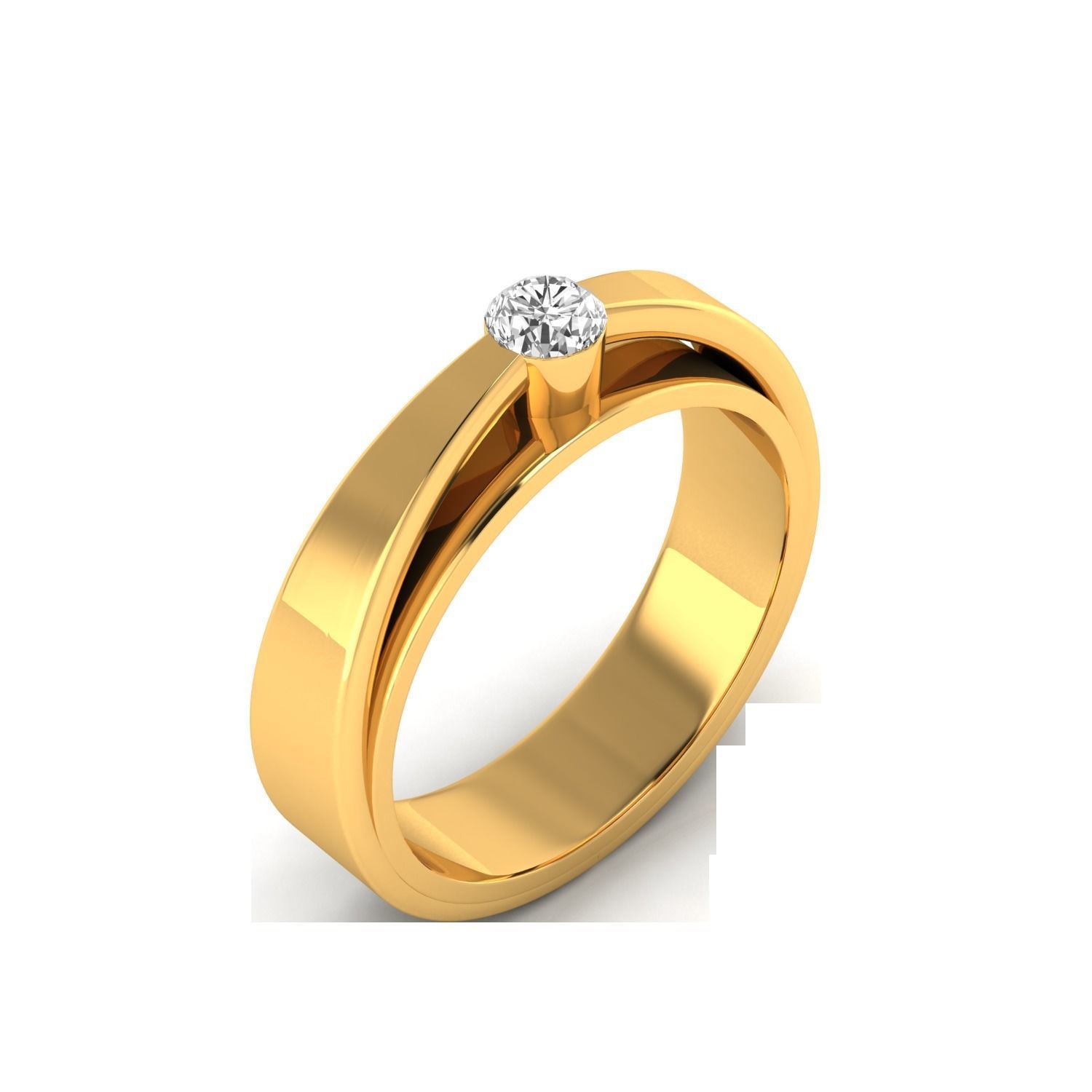 Women Solitaire Engagement Ring STL OBJ FBX Renders Details 3D print model_17