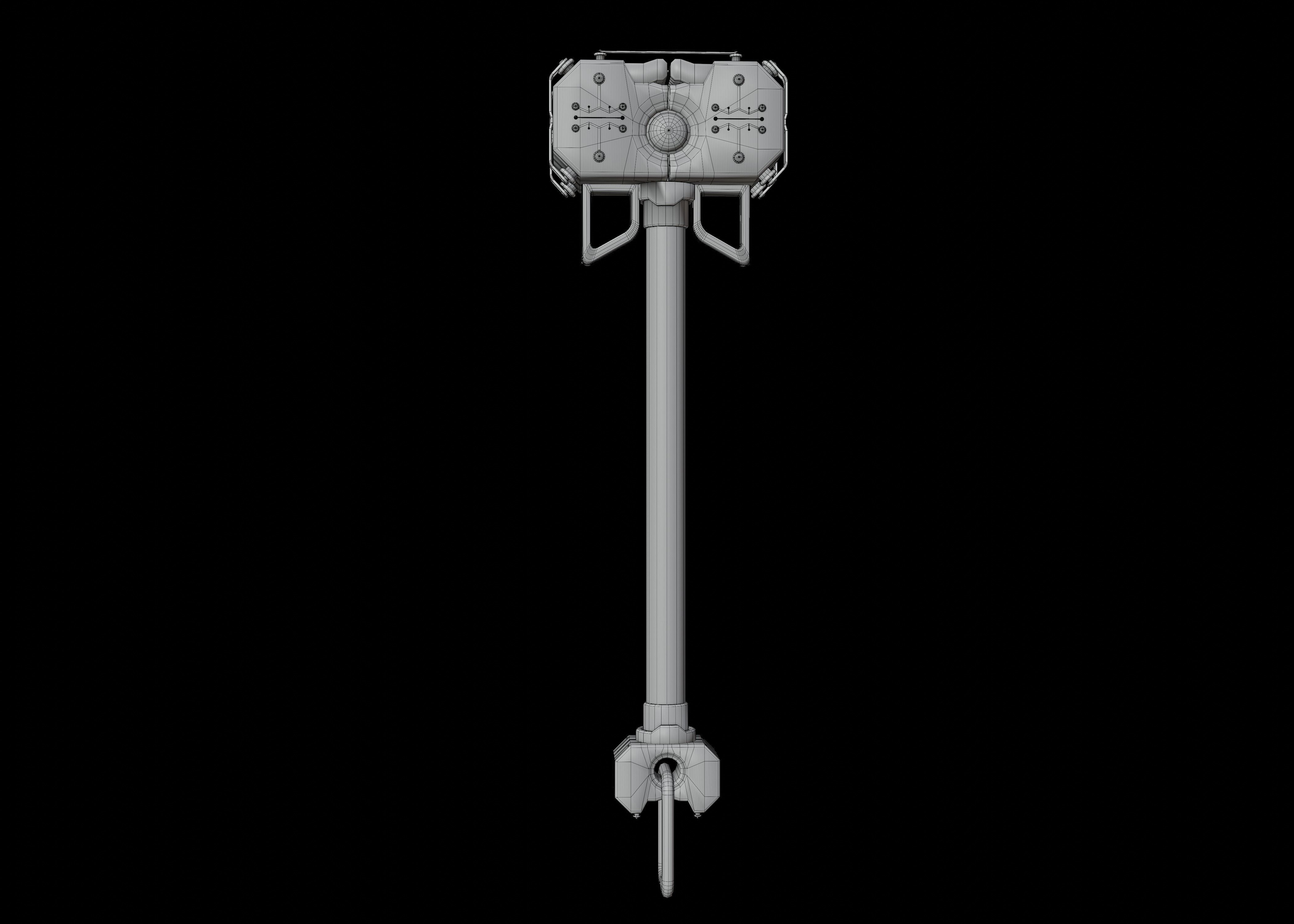 Shock Hammer Low-poly 3D model_6