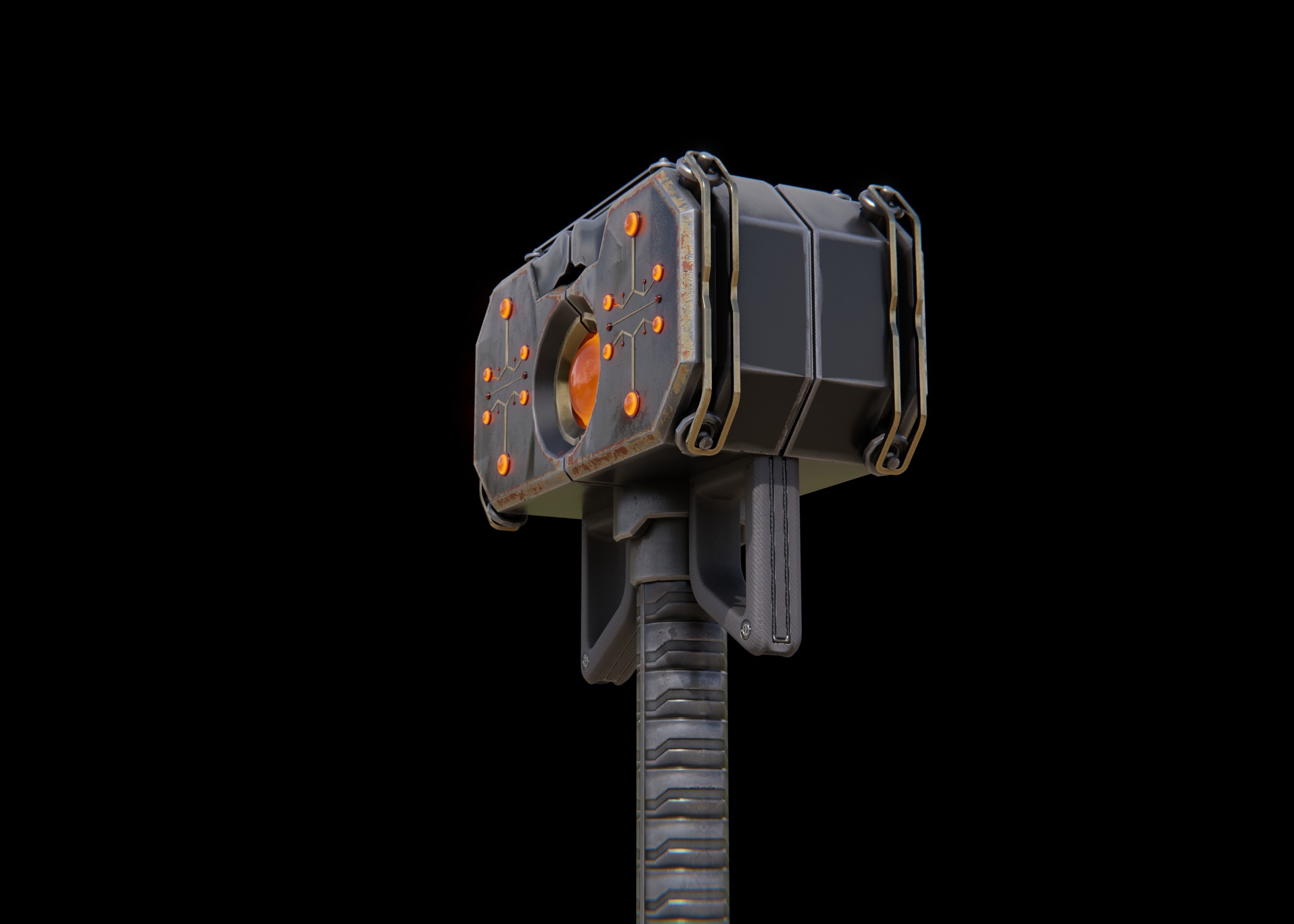 Shock Hammer Low-poly 3D model_4